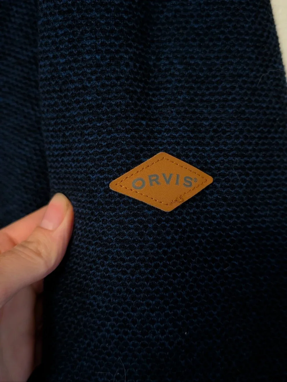 Orvis Men's Navy Half-Zip Sherpa Lined Pullover